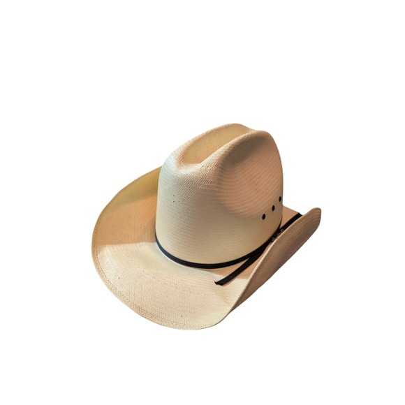 Stetson Eagle Pass Straw Cowboy Hat Western Rodeo USA Made Size 7 1/2